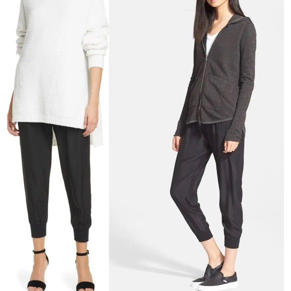 ATM ANTHONY THOMAS MELILLO Black 100% SILK Joggers - Picture 3 of 9